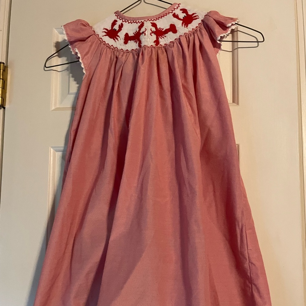 Smocked lobster and crab dress.